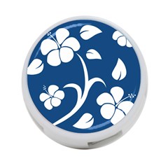 Blue Hawaiian Flower Floral 4-port Usb Hub (one Side) by Mariart