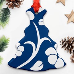 Blue Hawaiian Flower Floral Ornament (christmas Tree) 