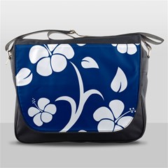 Blue Hawaiian Flower Floral Messenger Bags