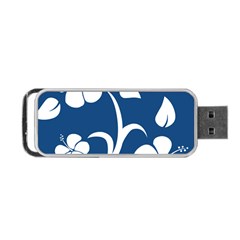 Blue Hawaiian Flower Floral Portable Usb Flash (one Side) by Mariart