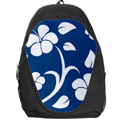 Blue Hawaiian Flower Floral Backpack Bag