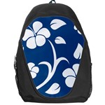 Blue Hawaiian Flower Floral Backpack Bag Front