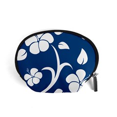 Blue Hawaiian Flower Floral Accessory Pouches (small) 