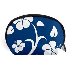 Blue Hawaiian Flower Floral Accessory Pouches (large) 