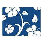 Blue Hawaiian Flower Floral Double Sided Flano Blanket (Mini)  35 x27  Blanket Back