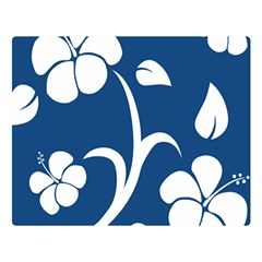 Blue Hawaiian Flower Floral Double Sided Flano Blanket (large)  by Mariart