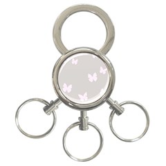 Butterfly Silhouette Organic Prints Linen Metallic Synthetic Wall Pink 3-ring Key Chains by Mariart