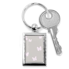 Butterfly Silhouette Organic Prints Linen Metallic Synthetic Wall Pink Key Chains (rectangle)  by Mariart