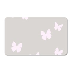 Butterfly Silhouette Organic Prints Linen Metallic Synthetic Wall Pink Magnet (rectangular) by Mariart