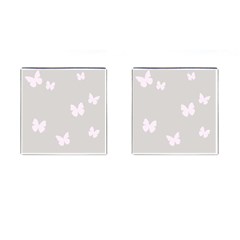 Butterfly Silhouette Organic Prints Linen Metallic Synthetic Wall Pink Cufflinks (square) by Mariart