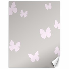 Butterfly Silhouette Organic Prints Linen Metallic Synthetic Wall Pink Canvas 12  X 16   by Mariart