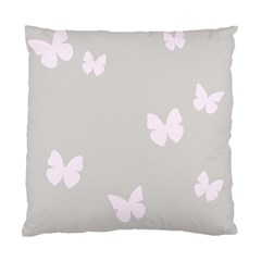 Butterfly Silhouette Organic Prints Linen Metallic Synthetic Wall Pink Standard Cushion Case (one Side) by Mariart