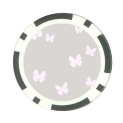 Butterfly Silhouette Organic Prints Linen Metallic Synthetic Wall Pink Poker Chip Card Guard (10 Pack) by Mariart