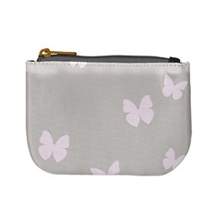 Butterfly Silhouette Organic Prints Linen Metallic Synthetic Wall Pink Mini Coin Purses by Mariart