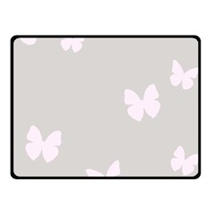 Butterfly Silhouette Organic Prints Linen Metallic Synthetic Wall Pink Fleece Blanket (small) by Mariart