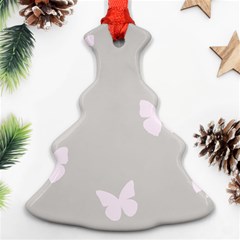 Butterfly Silhouette Organic Prints Linen Metallic Synthetic Wall Pink Ornament (christmas Tree)  by Mariart