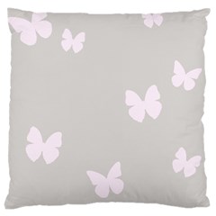 Butterfly Silhouette Organic Prints Linen Metallic Synthetic Wall Pink Large Cushion Case (two Sides) by Mariart