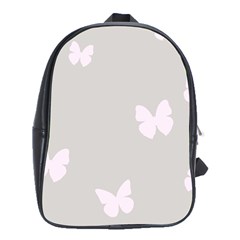 Butterfly Silhouette Organic Prints Linen Metallic Synthetic Wall Pink School Bags (xl)  by Mariart