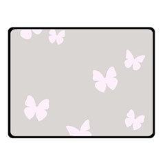 Butterfly Silhouette Organic Prints Linen Metallic Synthetic Wall Pink Double Sided Fleece Blanket (small)  by Mariart