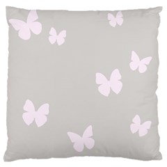 Butterfly Silhouette Organic Prints Linen Metallic Synthetic Wall Pink Large Flano Cushion Case (two Sides)