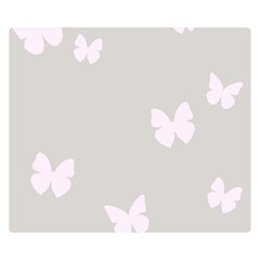 Butterfly Silhouette Organic Prints Linen Metallic Synthetic Wall Pink Double Sided Flano Blanket (small)  by Mariart