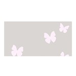 Butterfly Silhouette Organic Prints Linen Metallic Synthetic Wall Pink Satin Wrap Front