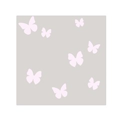 Butterfly Silhouette Organic Prints Linen Metallic Synthetic Wall Pink Small Satin Scarf (square) by Mariart