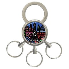 7 Wonders World 3-ring Key Chains