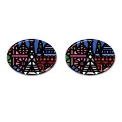 7 Wonders World Cufflinks (oval)