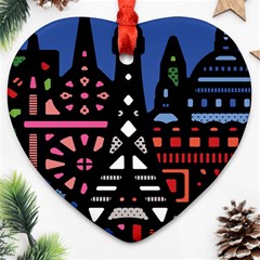 7 Wonders World Heart Ornament (two Sides) by Mariart