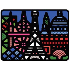 7 Wonders World Fleece Blanket (large)  by Mariart