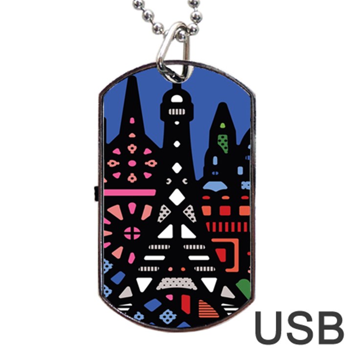 7 Wonders World Dog Tag USB Flash (Two Sides)