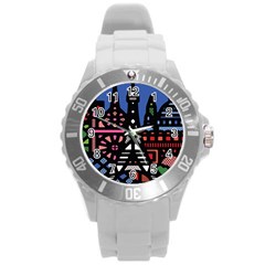 7 Wonders World Round Plastic Sport Watch (l) by Mariart