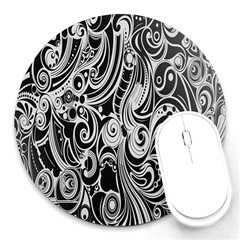 Black White Shape Round Mousepads