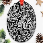 Black White Shape Ornament (Oval) Front