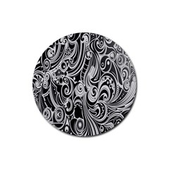 Black White Shape Rubber Coaster (round)  by Mariart