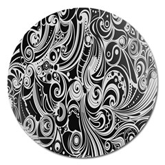 Black White Shape Magnet 5  (round)