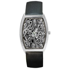 Black White Shape Barrel Style Metal Watch