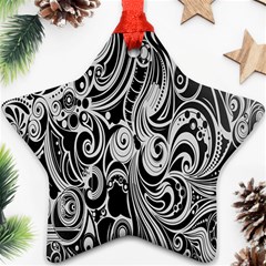 Black White Shape Star Ornament (two Sides) by Mariart