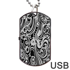 Black White Shape Dog Tag Usb Flash (two Sides) by Mariart