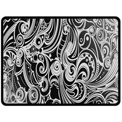 Black White Shape Double Sided Fleece Blanket (large) 