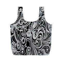 Black White Shape Full Print Recycle Bags (m)  by Mariart