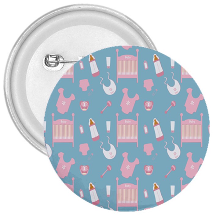 Baby Girl Accessories Pattern Pacifier 3  Buttons