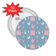 Baby Girl Accessories Pattern Pacifier 2 25  Buttons (10 Pack) 