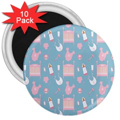 Baby Girl Accessories Pattern Pacifier 3  Magnets (10 Pack)  by Mariart