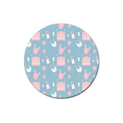 Baby Girl Accessories Pattern Pacifier Magnet 3  (round)