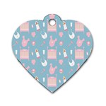 Baby Girl Accessories Pattern Pacifier Dog Tag Heart (Two Sides) Front