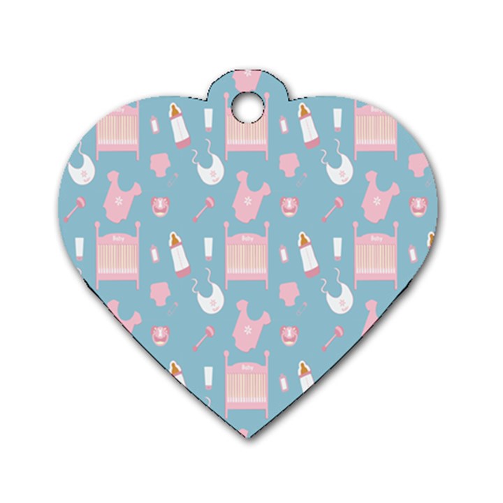 Baby Girl Accessories Pattern Pacifier Dog Tag Heart (Two Sides)