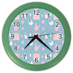 Baby Girl Accessories Pattern Pacifier Color Wall Clocks by Mariart