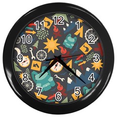 Compass Cypress Chair Arrow Wheel Star Mountain Wall Clocks (black)